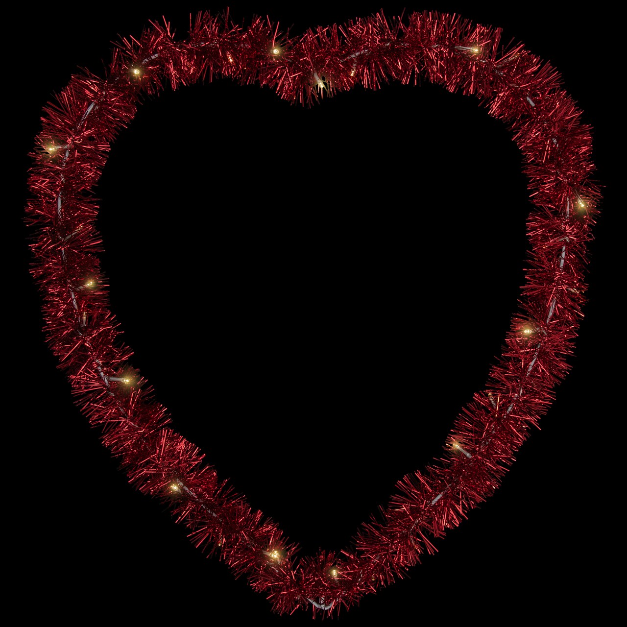 Northlight LED lighted Tinsel Heart Valentine's Day Window Silhouette - 25.25" - Red